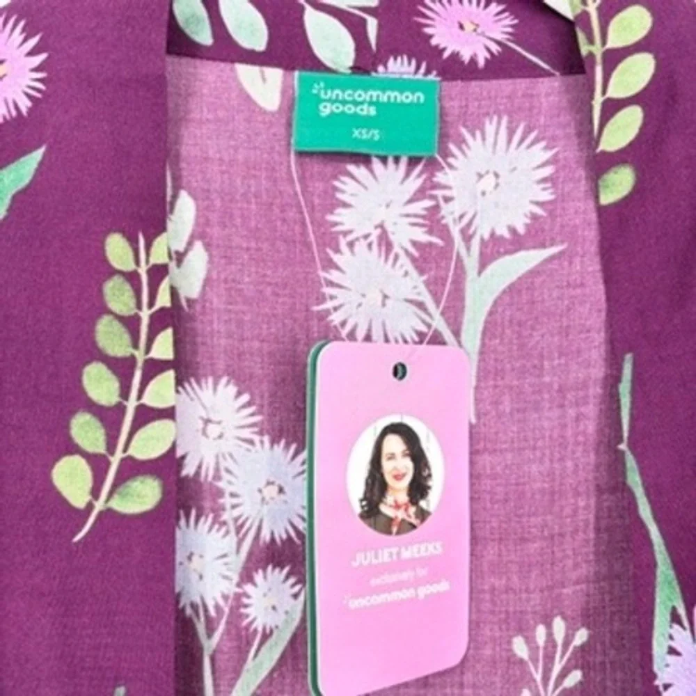Uncommon Goods Juliet Meeks Birth Month Flower Robe Purple Aster‎ September XS/S